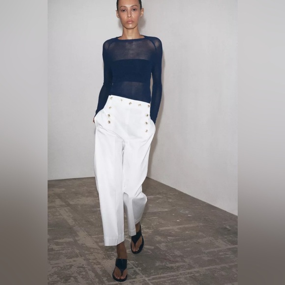 NWT ZARA BUTTONED PANTS ZW COLLECTION - Picture 3 of 7